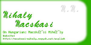 mihaly macskasi business card